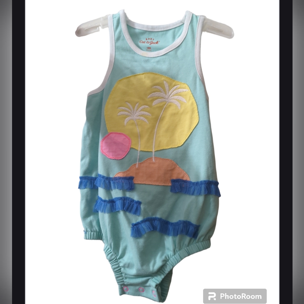 Adorable cat and jack beach bum  bubble onesie racerback 18 months